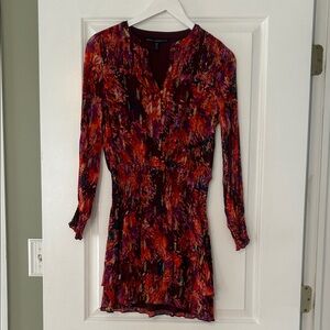 White House Black Market Vibrant Long Sleeve Dress